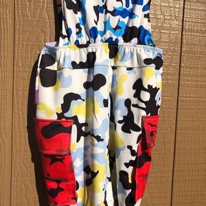 colorful overall dress